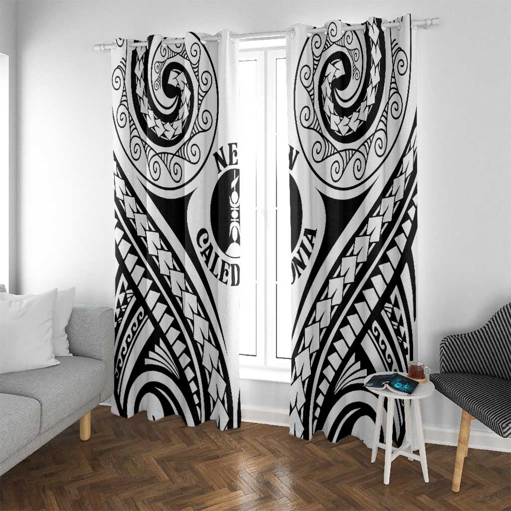 New Caledonia Day Window Curtain Polynesian Curves White Color - Polynesian Pride