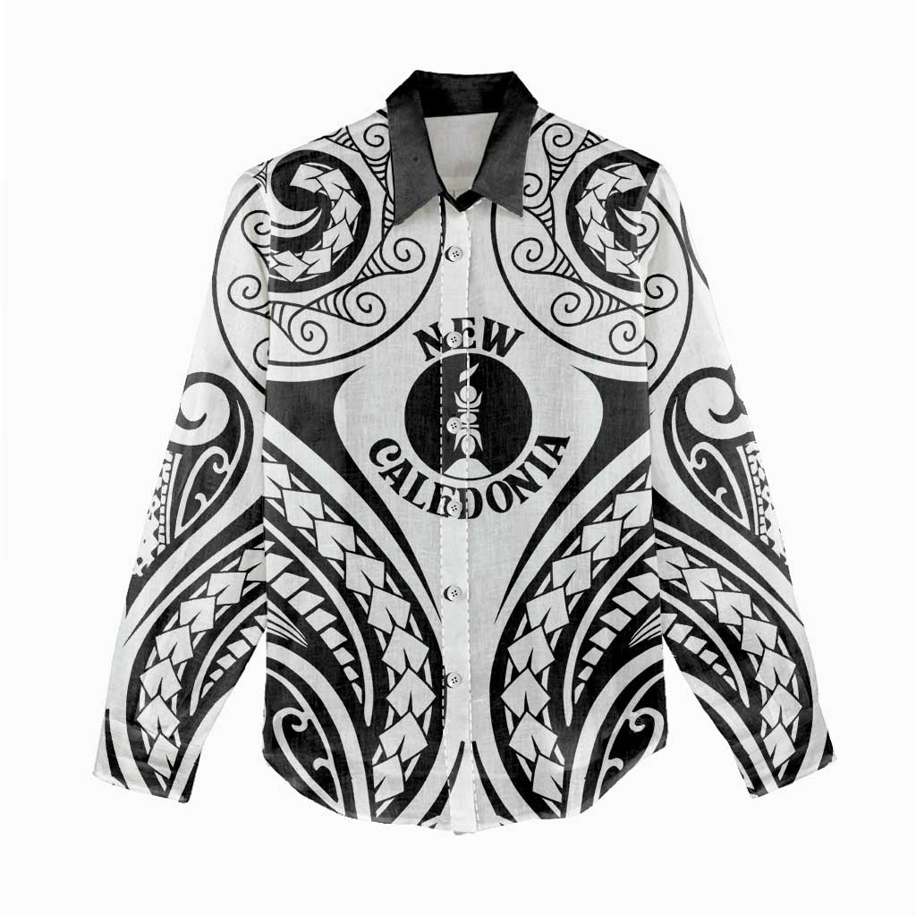 New Caledonia Day Women Casual Shirt Polynesian Curves White Color - Polynesian Pride