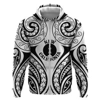New Caledonia Day Zip Hoodie Polynesian Curves White Color - Polynesian Pride