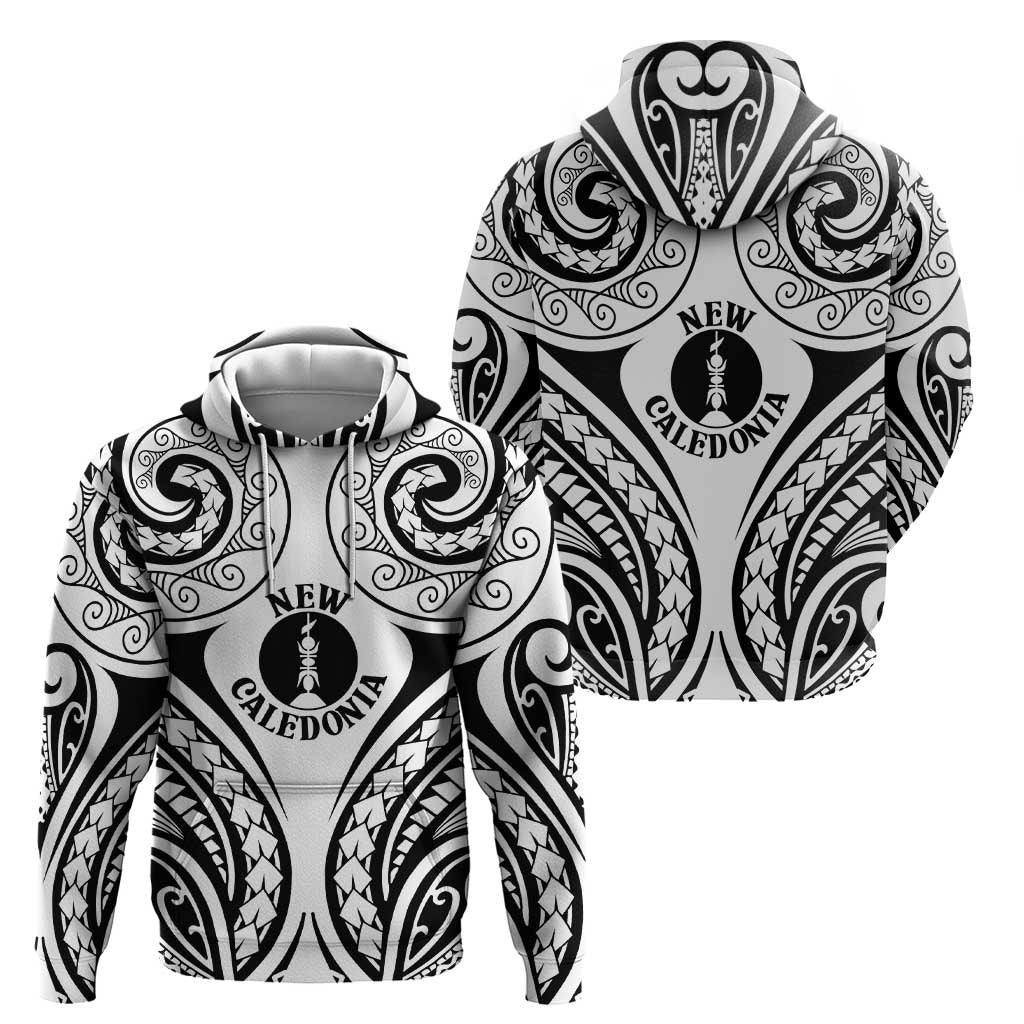 New Caledonia Day Zip Hoodie Polynesian Curves White Color - Polynesian Pride