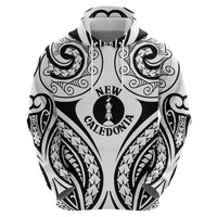 New Caledonia Day Zip Hoodie Polynesian Curves White Color - Polynesian Pride