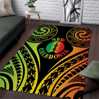 New Caledonia Day Area Rug Polynesian Curves Reggae Color - Polynesian Pride