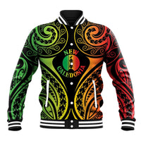 New Caledonia Day Baseball Jacket Polynesian Curves Reggae Color - Polynesian Pride