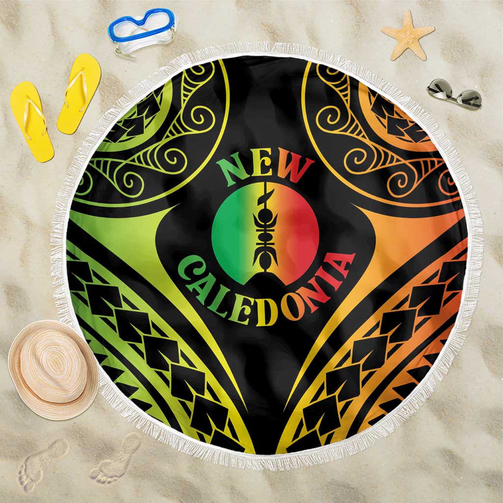 New Caledonia Day Beach Blanket Polynesian Curves Reggae Color - Polynesian Pride