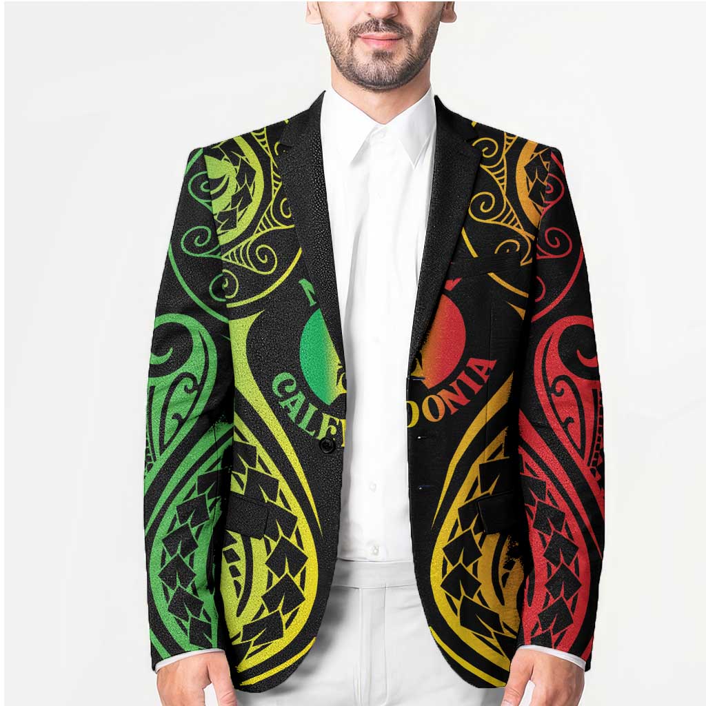 New Caledonia Day Blazer Polynesian Curves Reggae Color - Polynesian Pride