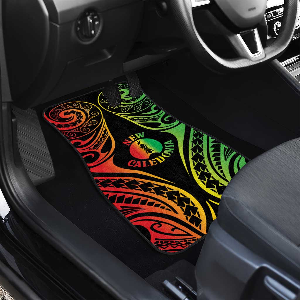New Caledonia Day Car Mats Polynesian Curves Reggae Color - Polynesian Pride