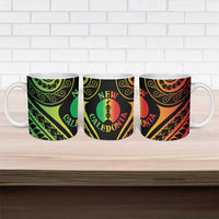 New Caledonia Day Ceramic Mug Polynesian Curves Reggae Color - Polynesian Pride