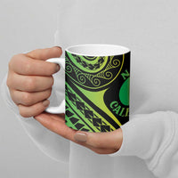 New Caledonia Day Ceramic Mug Polynesian Curves Reggae Color - Polynesian Pride