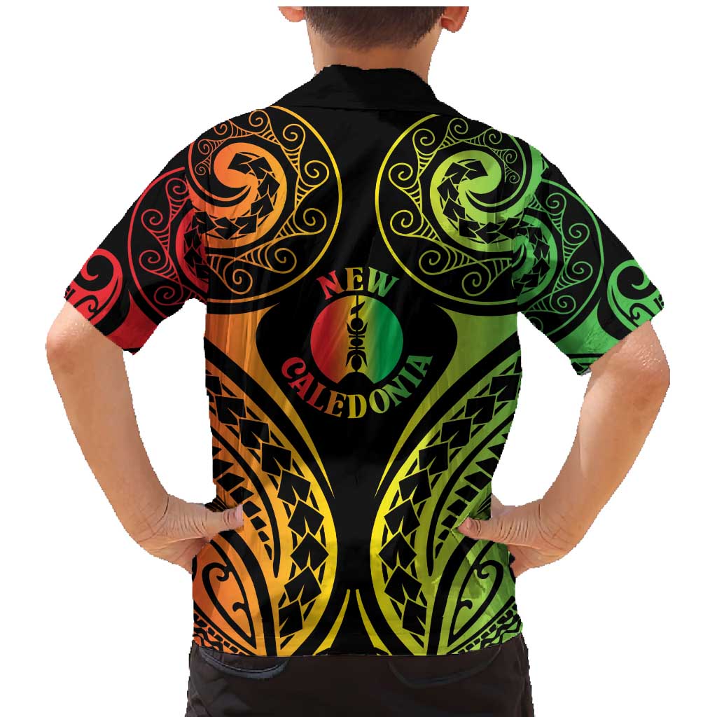 New Caledonia Day Family Matching Mermaid Dress and Hawaiian Shirt Polynesian Curves Reggae Color - Polynesian Pride