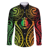 New Caledonia Day Family Matching Short Sleeve Bodycon Dress and Hawaiian Shirt Polynesian Curves Reggae Color - Polynesian Pride