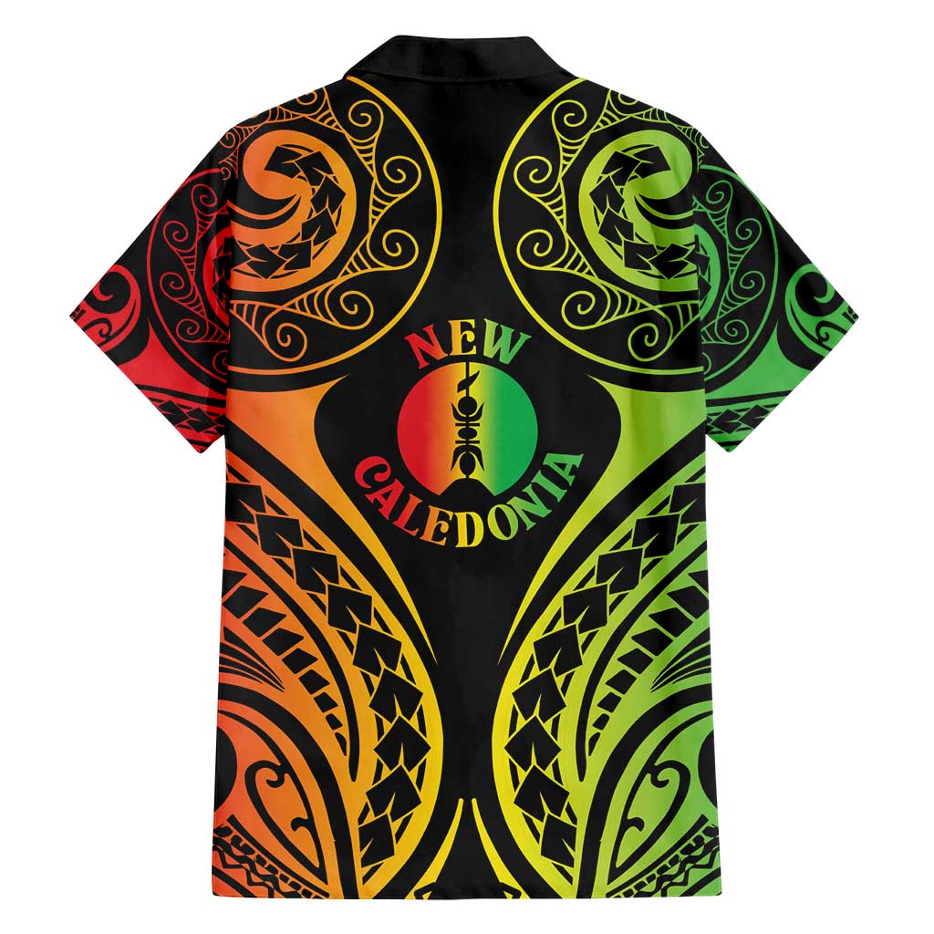 New Caledonia Day Family Matching Summer Maxi Dress and Hawaiian Shirt Polynesian Curves Reggae Color - Polynesian Pride