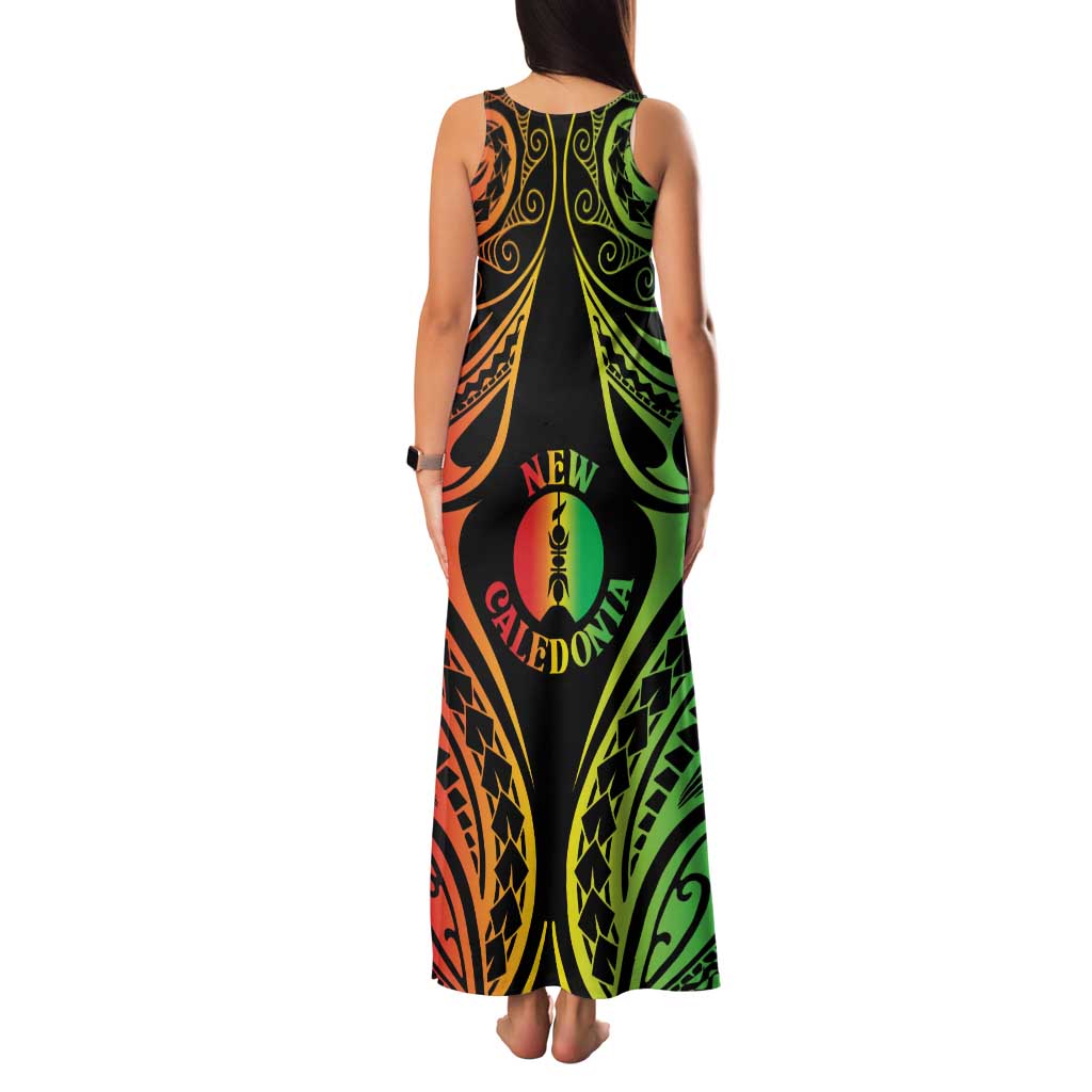 New Caledonia Day Family Matching Tank Maxi Dress and Hawaiian Shirt Polynesian Curves Reggae Color - Polynesian Pride
