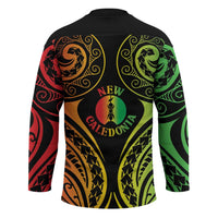 New Caledonia Day Hockey Jersey Polynesian Curves Reggae Color - Polynesian Pride