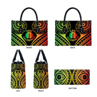 New Caledonia Day Leather Bag Polynesian Curves Reggae Color - Polynesian Pride