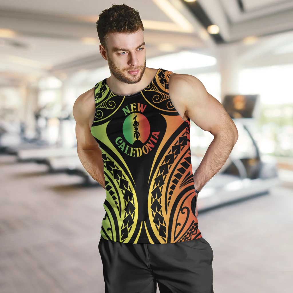 New Caledonia Day Men Tank Top Polynesian Curves Reggae Color - Polynesian Pride