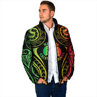 New Caledonia Day Padded Jacket Polynesian Curves Reggae Color - Polynesian Pride