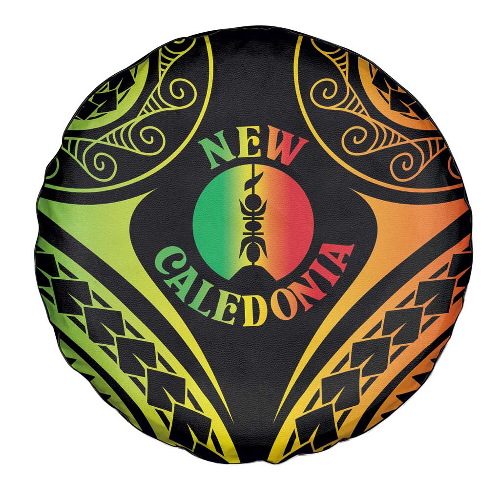 New Caledonia Day Spare Tire Cover Polynesian Curves Reggae Color - Polynesian Pride