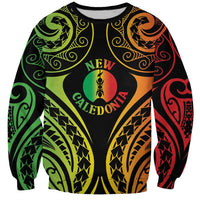 New Caledonia Day Sweatshirt Polynesian Curves Reggae Color - Polynesian Pride