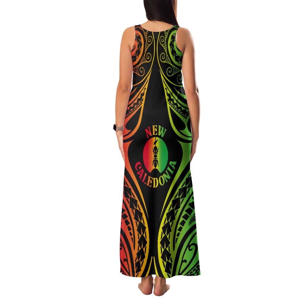 New Caledonia Day Tank Maxi Dress Polynesian Curves Reggae Color - Polynesian Pride