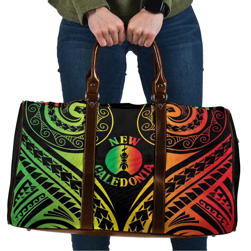 New Caledonia Day Travel Bag Polynesian Curves Reggae Color - Polynesian Pride