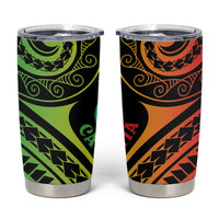 New Caledonia Day Tumbler Cup Polynesian Curves Reggae Color - Polynesian Pride