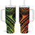 New Caledonia Day Tumbler With Handle Polynesian Curves Reggae Color - Polynesian Pride