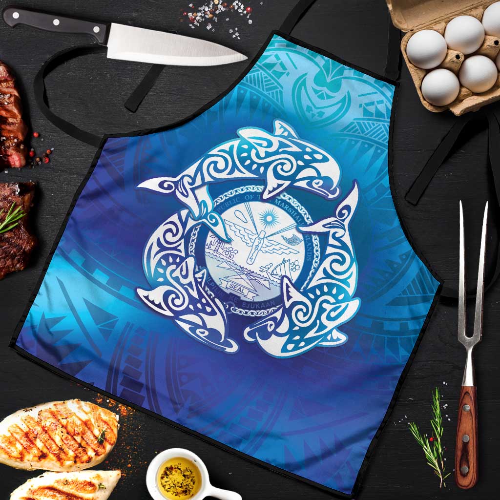 Marshall Islands Manit Day Apron Tribal Dolphin With Marshall Seal - Polynesian Pride