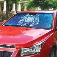 Marshall Islands Manit Day Auto Sun Shade Tribal Dolphin With Marshall Seal - Polynesian Pride