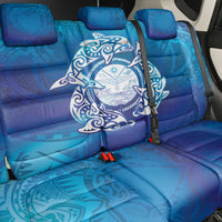 Marshall Islands Manit Day Back Car Seat Cover Tribal Dolphin With Marshall Seal - Polynesian Pride