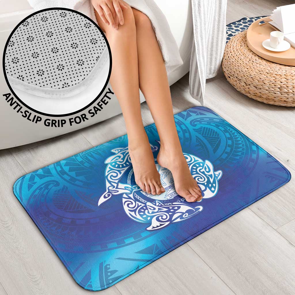 Marshall Islands Manit Day Bathroom Set Tribal Dolphin With Marshall Seal - Polynesian Pride