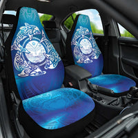 Marshall Islands Manit Day Car Seat Cover Tribal Dolphin With Marshall Seal - Polynesian Pride