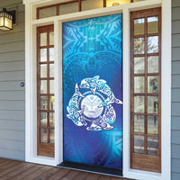 Marshall Islands Manit Day Door Cover Tribal Dolphin With Marshall Seal - Polynesian Pride