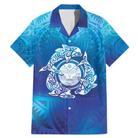Marshall Islands Manit Day Family Matching Mermaid Dress and Hawaiian Shirt Tribal Dolphin With Marshall Seal - Polynesian Pride