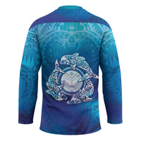 Marshall Islands Manit Day Hockey Jersey Tribal Dolphin With Marshall Seal - Polynesian Pride