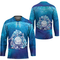 Marshall Islands Manit Day Hockey Jersey Tribal Dolphin With Marshall Seal - Polynesian Pride