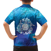 Marshall Islands Manit Day Kid Hawaiian Shirt Tribal Dolphin With Marshall Seal - Polynesian Pride