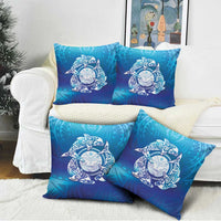 Marshall Islands Manit Day Pillow Cover Tribal Dolphin With Marshall Seal - Polynesian Pride