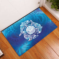 Marshall Islands Manit Day Rubber Doormat Tribal Dolphin With Marshall Seal - Polynesian Pride