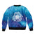 Marshall Islands Manit Day Sleeve Zip Bomber Jacket Tribal Dolphin With Marshall Seal - Polynesian Pride