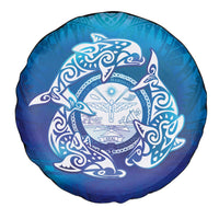 Marshall Islands Manit Day Spare Tire Cover Tribal Dolphin With Marshall Seal - Polynesian Pride