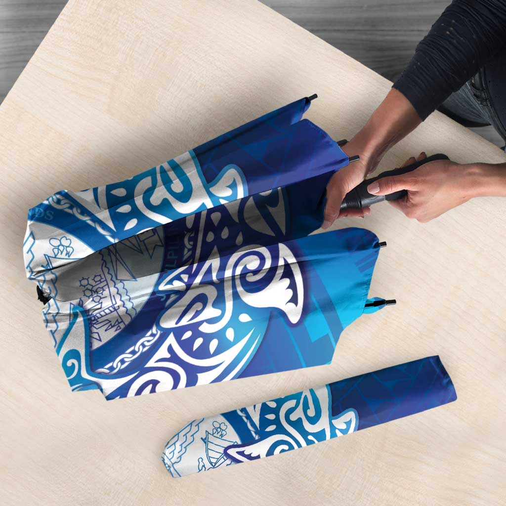 Marshall Islands Manit Day Umbrella Tribal Dolphin With Marshall Seal - Polynesian Pride