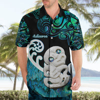 Personalized Aotearoa New Zealand Hawaiian Shirt Paua Shell Fern Koru With Maori Hei Tiki LT05 - Polynesian Pride