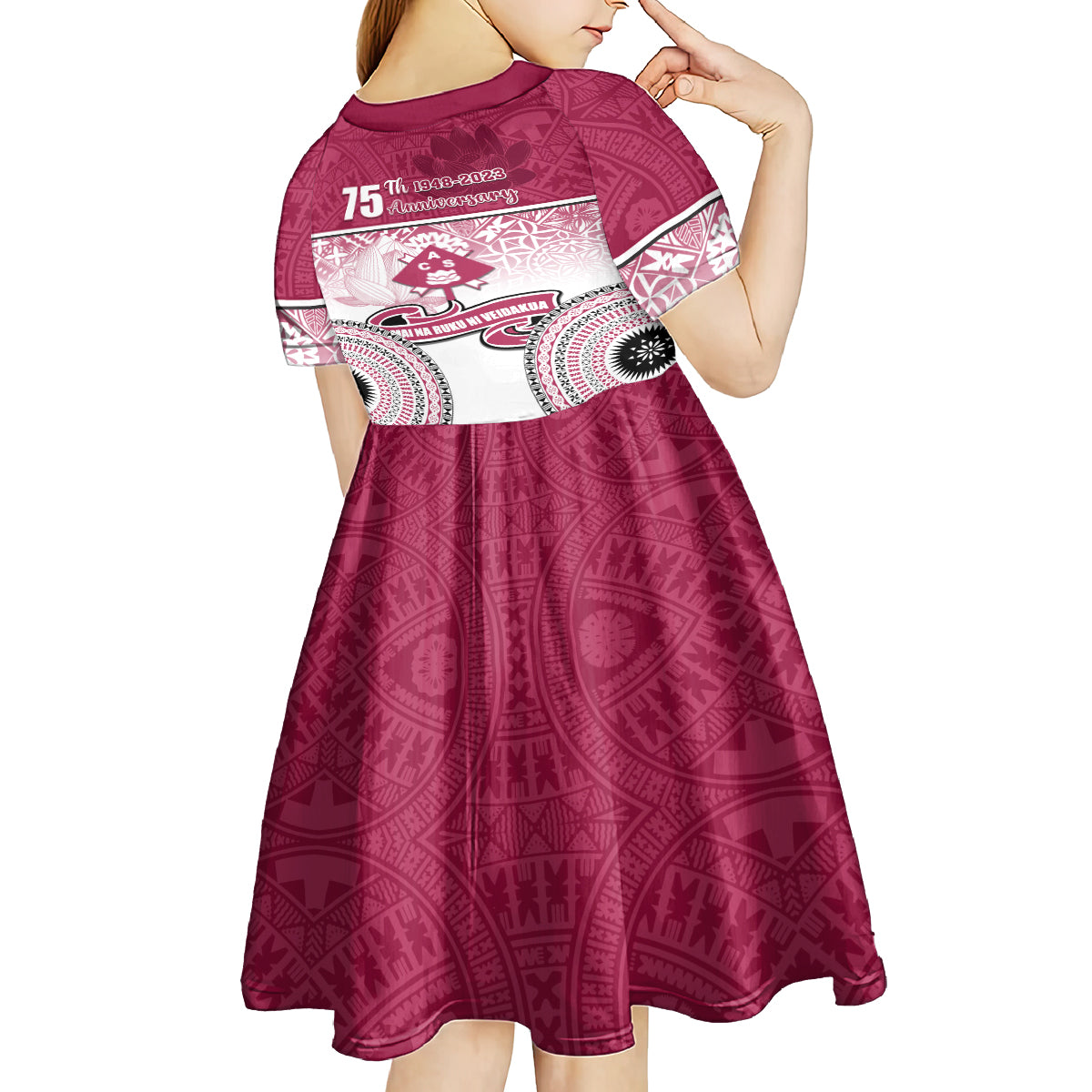 Adi Cakobau School Kid Short Sleeve Dress 75th Anniversary LT05 - Polynesian Pride