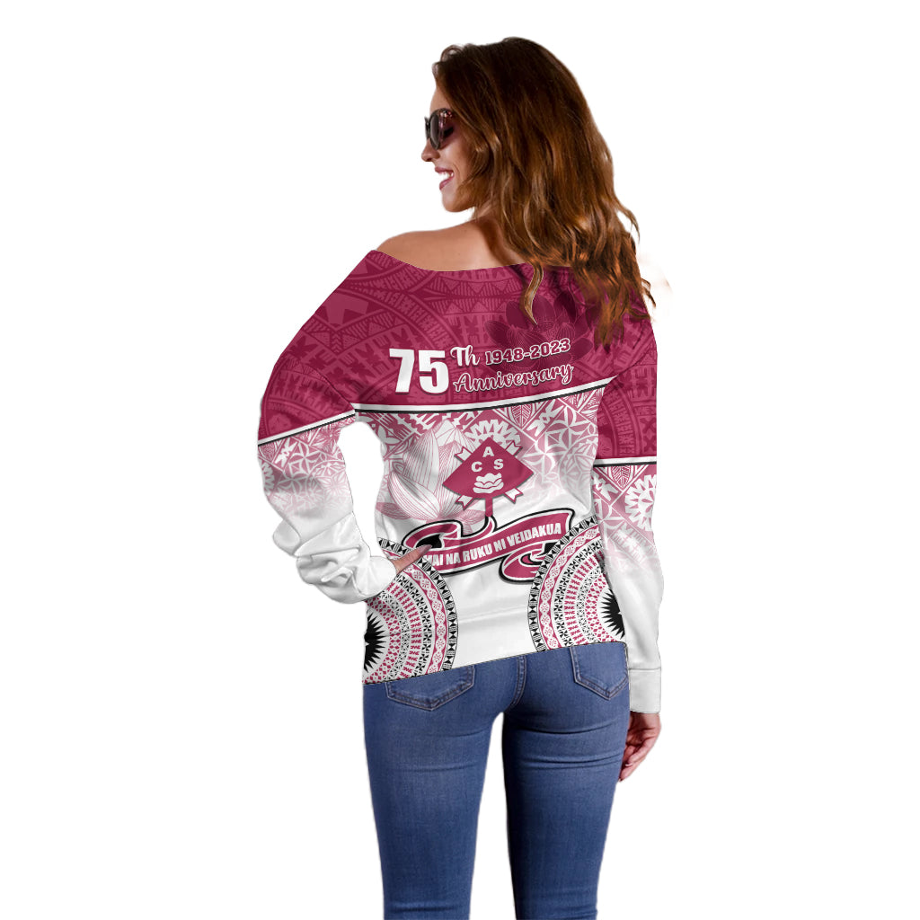 Adi Cakobau School Off Shoulder Sweater 75th Anniversary LT05 - Polynesian Pride