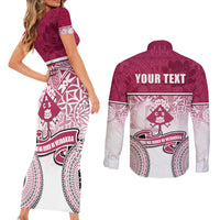 Personalized Adi Cakobau School Couples Matching Short Sleeve Bodycon Dress and Long Sleeve Button Shirts With Fijian Tapa Pattern LT05 - Polynesian Pride