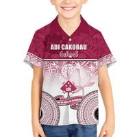 Personalized Adi Cakobau School Family Matching Long Sleeve Bodycon Dress and Hawaiian Shirt With Fijian Tapa Pattern LT05 Son's Shirt Pink - Polynesian Pride
