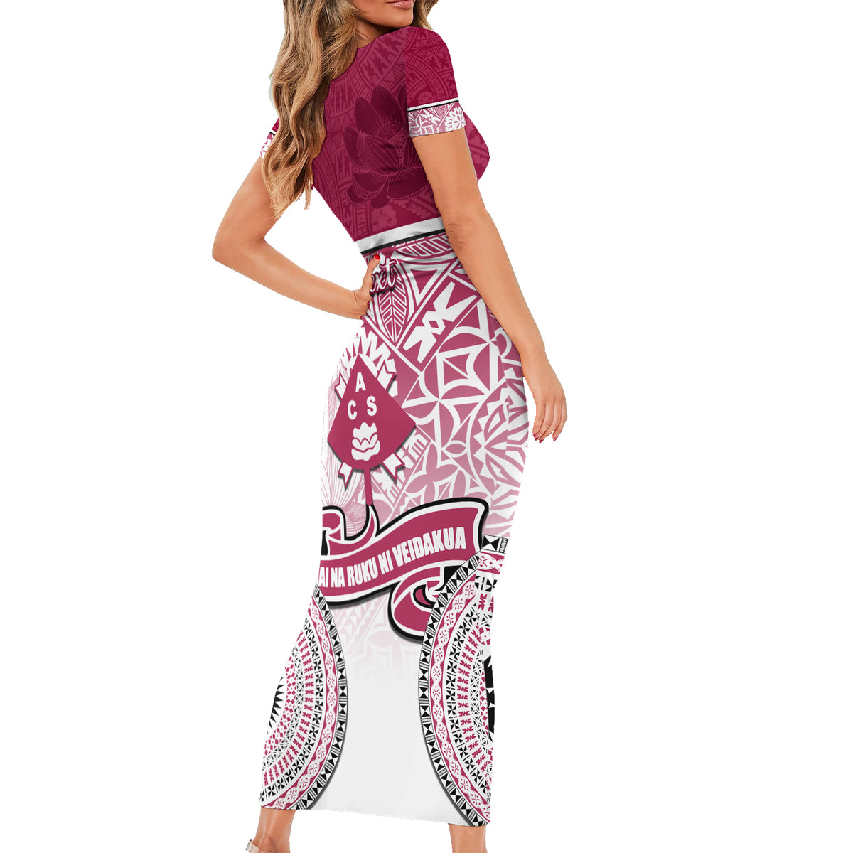 Personalized Adi Cakobau School Family Matching Short Sleeve Bodycon Dress and Hawaiian Shirt With Fijian Tapa Pattern LT05 - Polynesian Pride