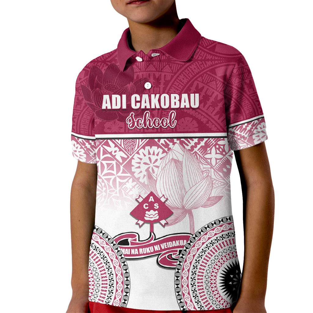 Personalized Adi Cakobau School Kid Polo Shirt With Fijian Tapa Pattern LT05 Kid Pink - Polynesian Pride