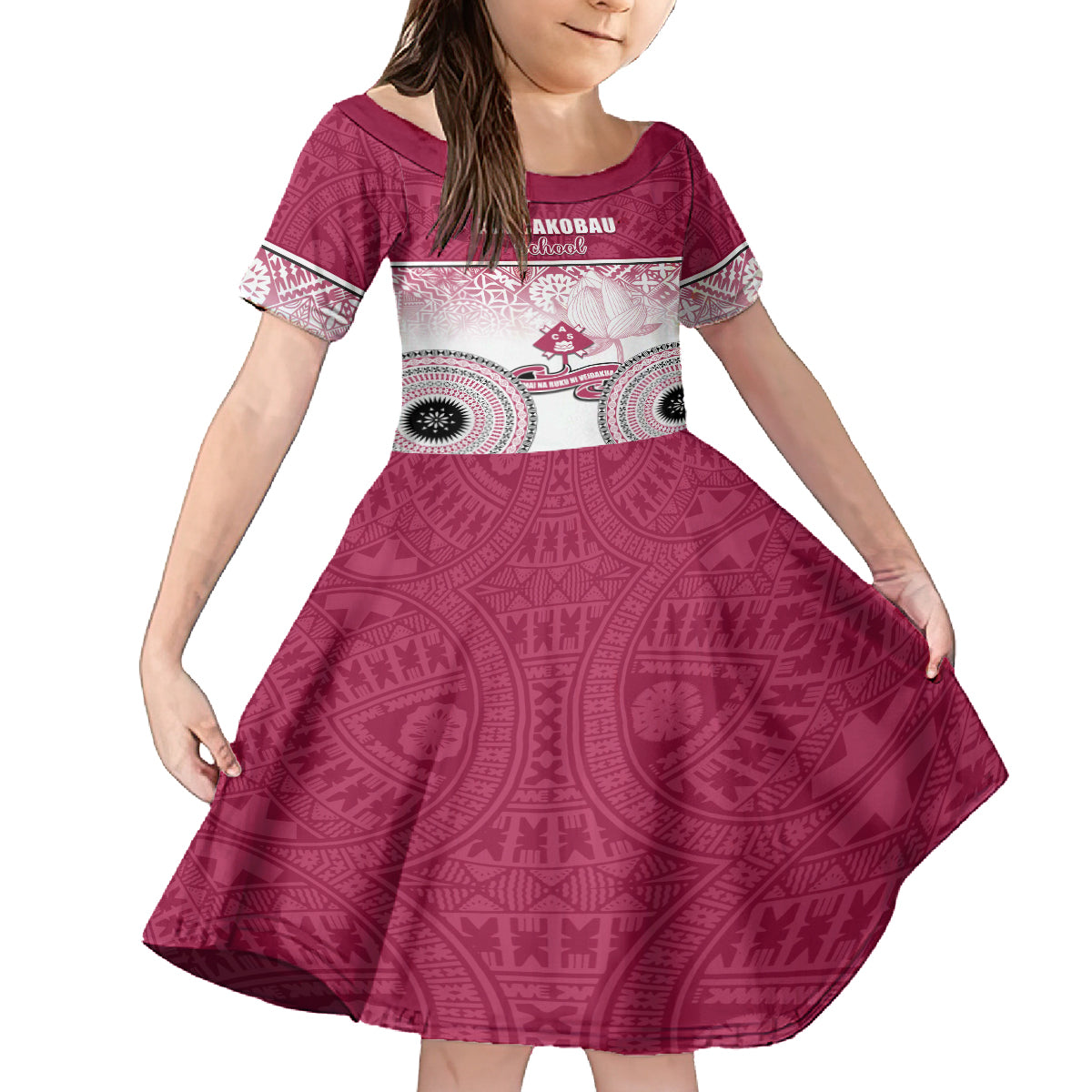 personalized-adi-cakobau-school-kid-short-sleeve-dress-with-fijian-tapa-pattern