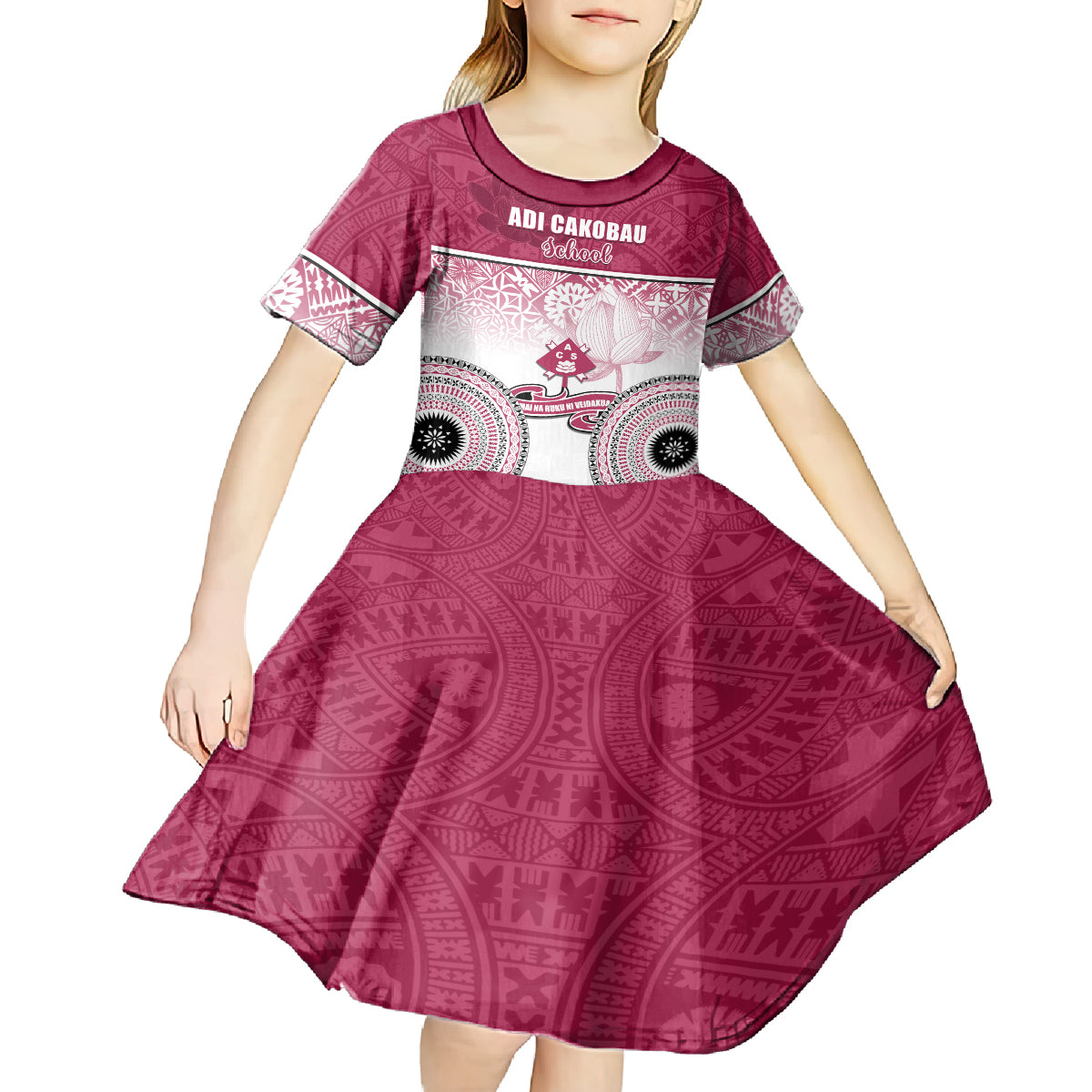 personalized-adi-cakobau-school-kid-short-sleeve-dress-with-fijian-tapa-pattern